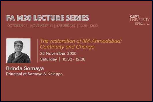 Talk by Brinda Somaya | 28 Nov, 2020 | FA M20 Lecture series